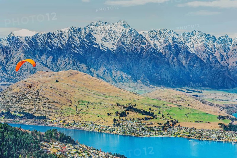 Paragliding over Queenstown, Queenstown, South Island, New Zealand