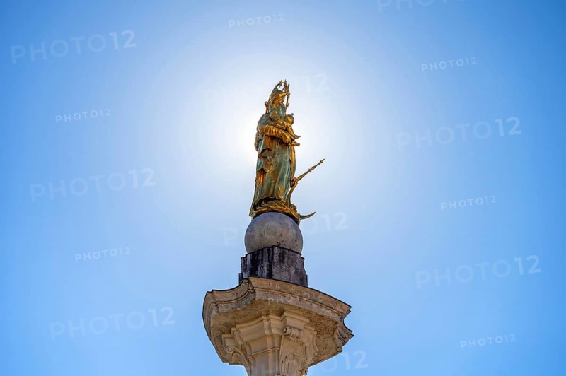 Marian column from the Marian fountain, built 1777-1780, Eichastätt, Upper Bavaria, Germany