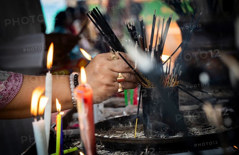 Devotees pray to Lord Buddha on the occasion of Buddha Purnima or Vesak Day that commemorates Gautam Buddha's birth anniversary, at a monastery in Assam, India on 12 May 2025