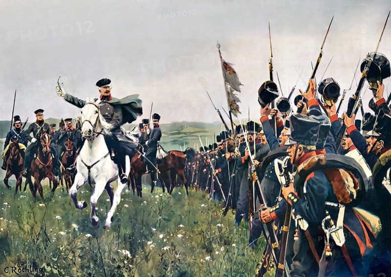 General Gebhard Leberecht von Blücher, Fürst von Wahlstatt, during the Battle of the Katzbach on 26 August 1813, Napoleonic Wars