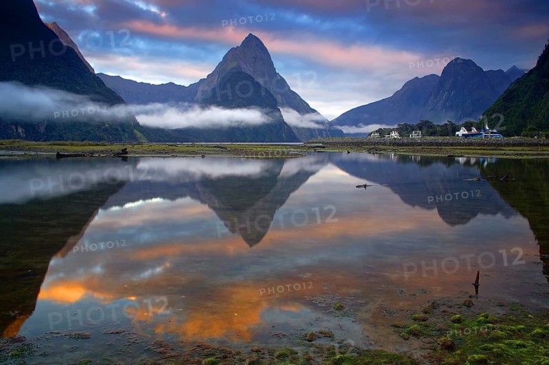 New Zealand, South Island, Milford Sound, sunrise, landscape