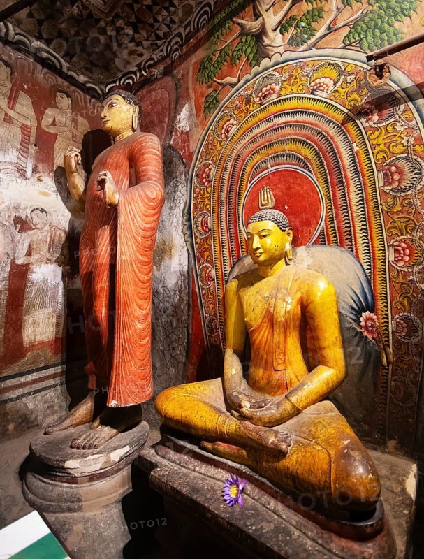 Buddha figures in the Dambulla cave temple, Dambulla, Central Province, Sri Lanka
