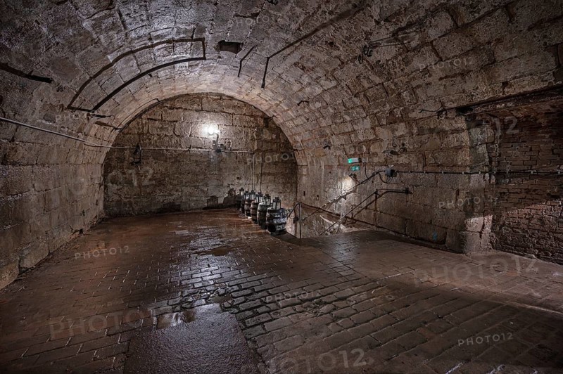 Historic rock cellar, beer cellar of an inn, built in the 17th century, market square, Lauf an der Pegnitz, Middle Franconia, Bavaria, Germany