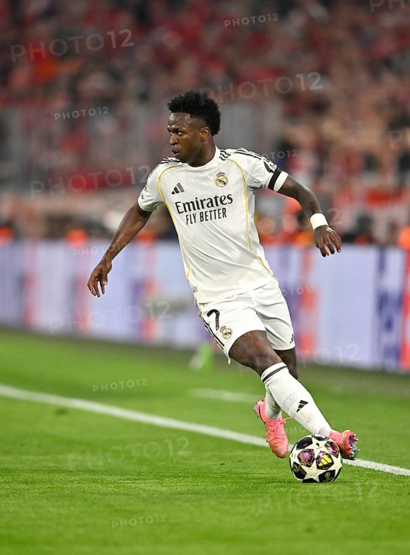 Vinicius Junior Real Madrid (07) Action on the ball Football UEFA Champions League CL Allianz Arena, Munich, Bavaria, Germany