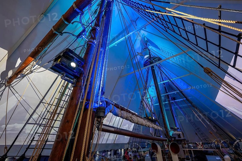 Upper deck and, historic polar research ship Fram by Fridtjof Nansen and Roald Amundsen, Fram Museum, Fram Museum (Museum of Polar Expeditions), Bygdøy Museum Island, Oslo, Norway