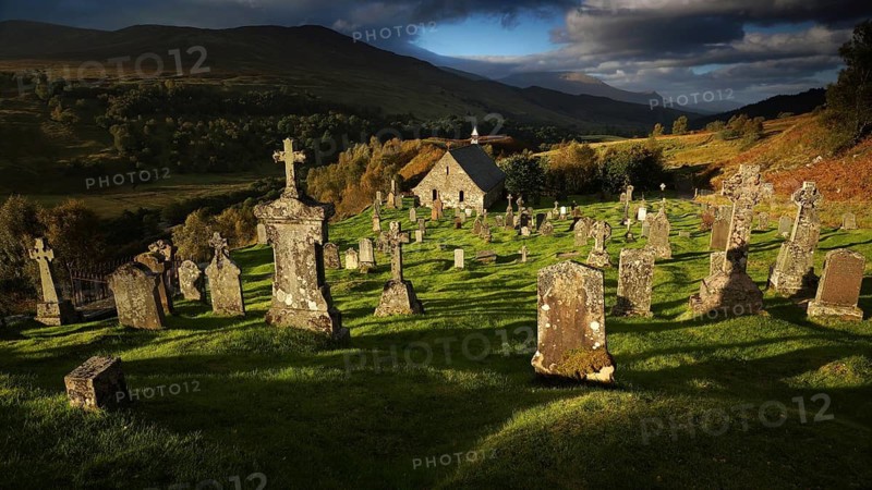 Europe, Scotland, Great Britain, England, landscape, Cille Choirill Church