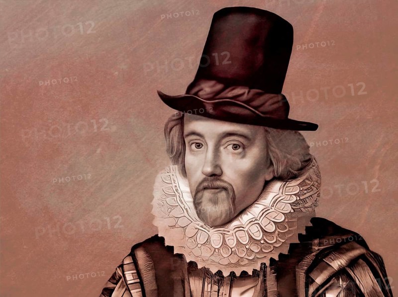 Portrait of Sir Francis Bacon, Baron Baco of Verulam, 1561 - 1626, English lawyer, statesman, essayist, historian, intellectual reformer, philosopher and scientist, digitally edited