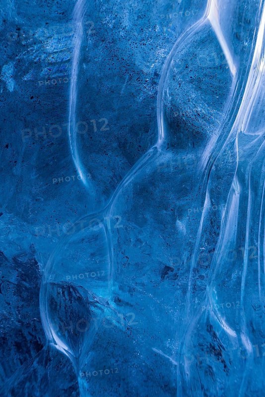 Structures in glacial ice, ice cave, glaciers, Vatnajökull, winter, Iceland, Scandinavia