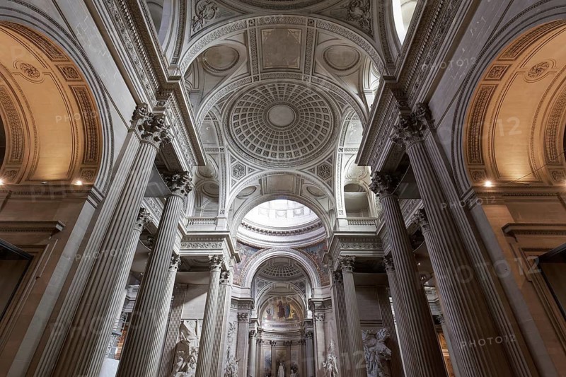 Panthéon, National Hall of Fame, neoclassical interior by architect Jacques-Germain Soufflot, Latin Quarter, Paris, France