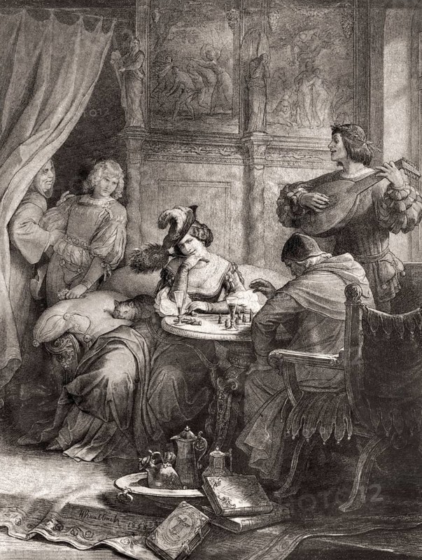 Adelheid von Walldorf, scene from the drama Goetz of Berlichingen of the Iron Hand by Johann Wolfgang von Goethe, after Wilhelm von Kaulbach