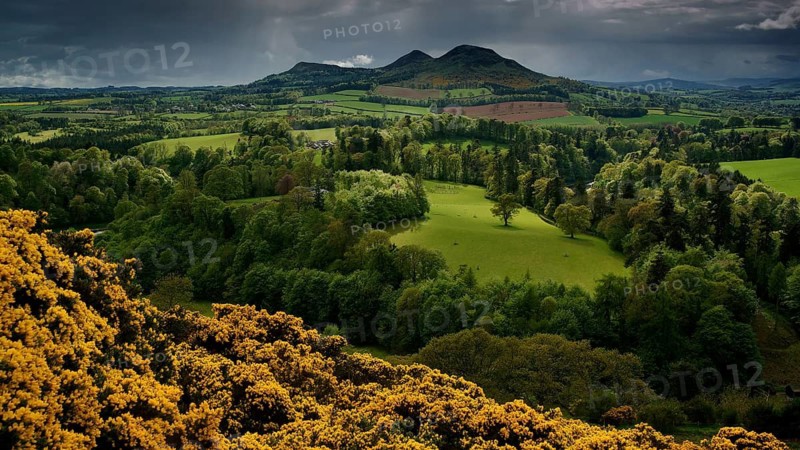 Europe, Scotland, Great Britain, England, landscape, Scott's view, viewpoint near Bemersyde, after Sir Walter Scott, Bemersyde