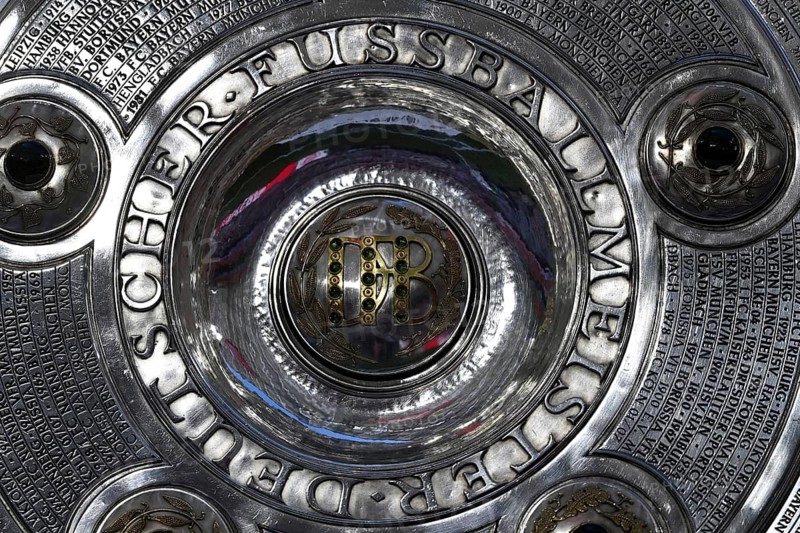 Bundesliga Meisterschale, cup, trophy, detail, close-up, Allianz Arena, Munich, Bavaria, Germany