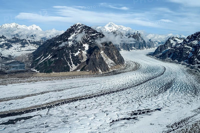 Mount Church, Ruth Glacier, Alaska Range Glaciers and Mountains, Alaska, USA