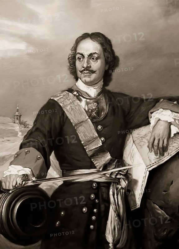 Portrait of Peter the Great, Peter I or Pyotr Alexeyevich Romanov, 1672-1725, Emperor of the Russian Empire, after Paul Delaroche, digitally optimized