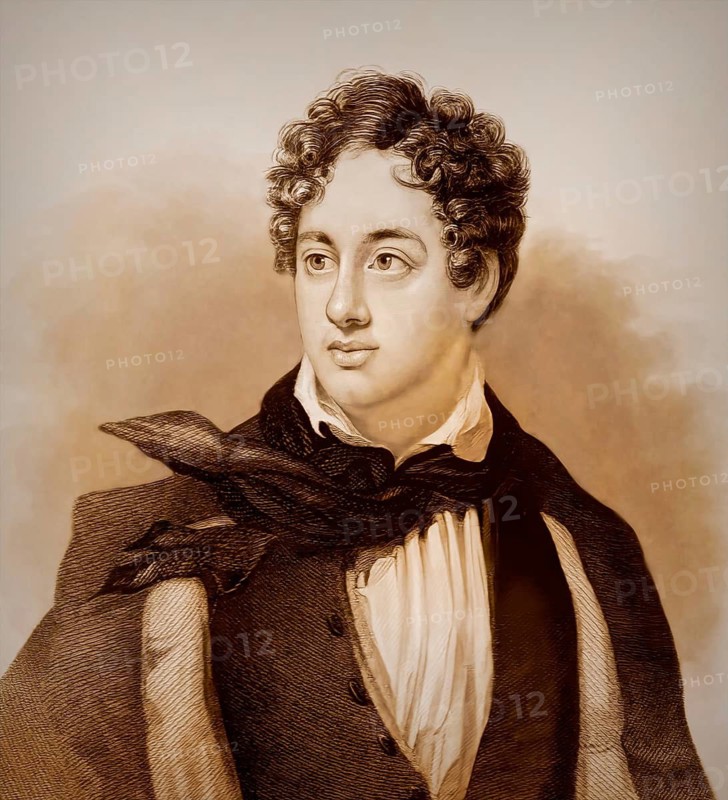 George Gordon Noel Byron, 6th Baron Byron of Rochdale, 1788, 1824, British poet, digital edited