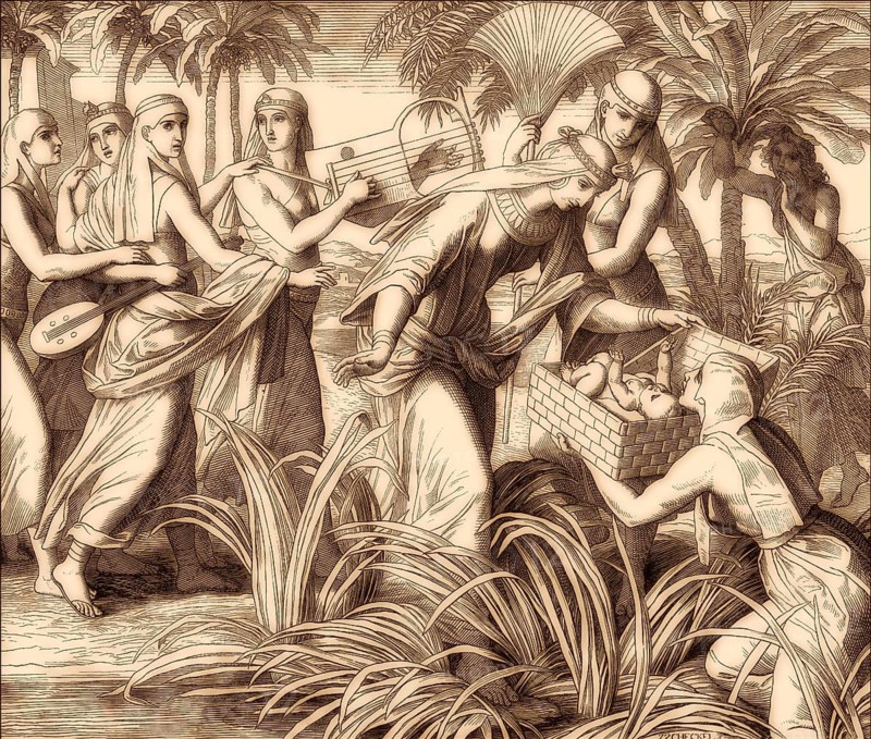 The Finding of Moses, Old Testament, by Julius Schnorr von Carolsfeld, 1860