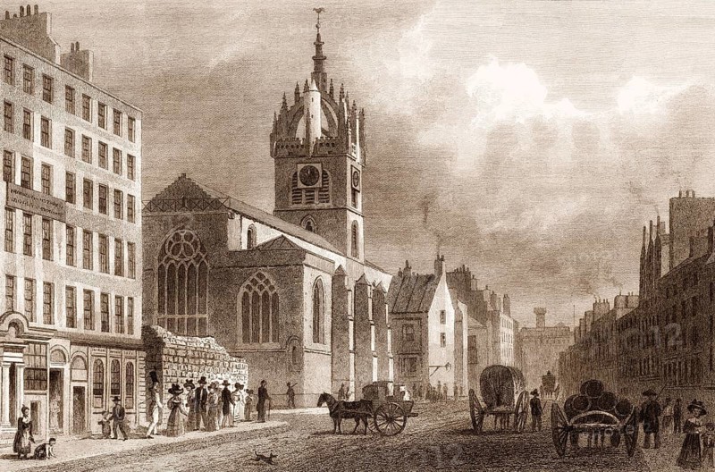 St Giles' Church, looking West, Edinburgh, Scotland, 19th century, from Modern Athens by Th. H. Shepherd