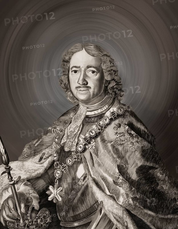 Portrait of Peter the Great, Peter I or Pyotr Alexeyevich Romanov, 1672-1725, Emperor of the Russian Empire, digitally optimized