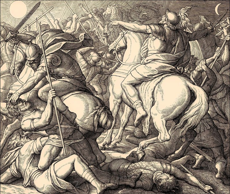 Joshua Commanding the Sun to Stand Still upon Gibeon, Old Testament, by Julius Schnorr von Carolsfeld, 1860