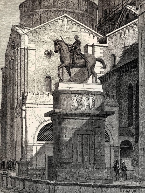 Equestrian statue of the Venetian general Gattamelata, Basilica of Saint Anthony of Padua, Padua, Veneto, northern Italy, 19th century