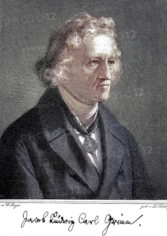 Jacob Ludwig Karl Grimm, 4 January 1785, 20 September 1863, was a German lawyer and linguist and literary scholar, digital reproduction of an original from the 19th century
