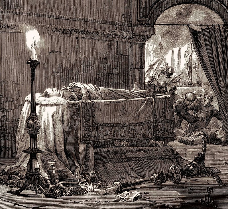 Burning the body of Pope Clement V during a thunderstorm, c. 1264 – 20 April 1314, Pope from 5 June 1305 to his death in 1314