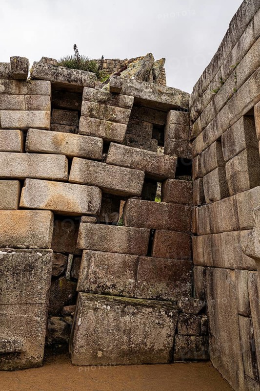 Detail of the Main Temple, Machu Picchu, Cusco Region, Peru