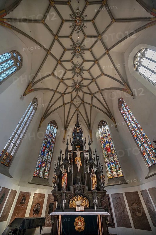 High altar in the late Gothic church of St Martin, Memmingen, Bavaria, Germany
