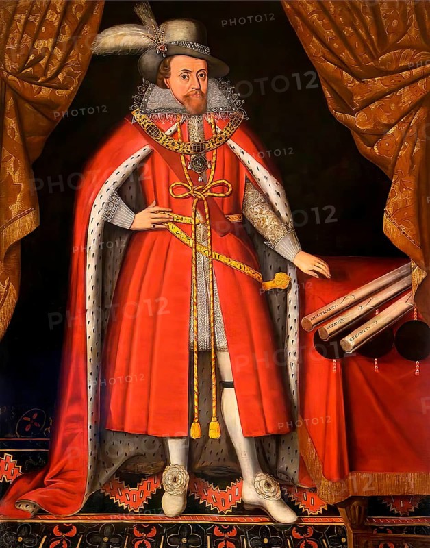 James VI and I, James Charles Stuart, 1566 – 1625, King of England, Scotland and Ireland, digitally edited