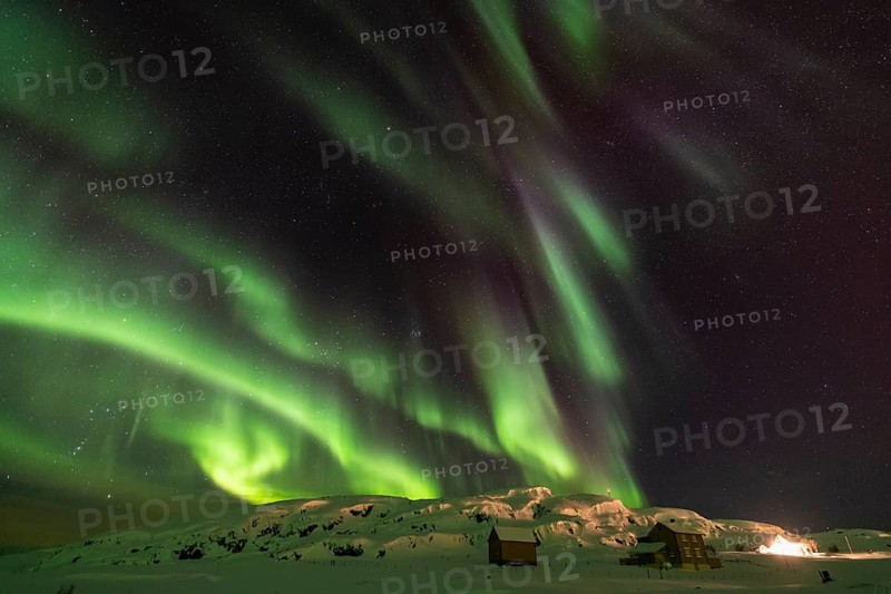 Northern Lights (Aurora borealis), Hasvik, Söröya, Finnmark, Norway, February 2019