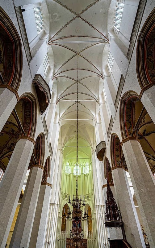 Interior photo, St Mary's Church in the old town of Stralsund, Mecklenburg-Western Pomerania, Germany