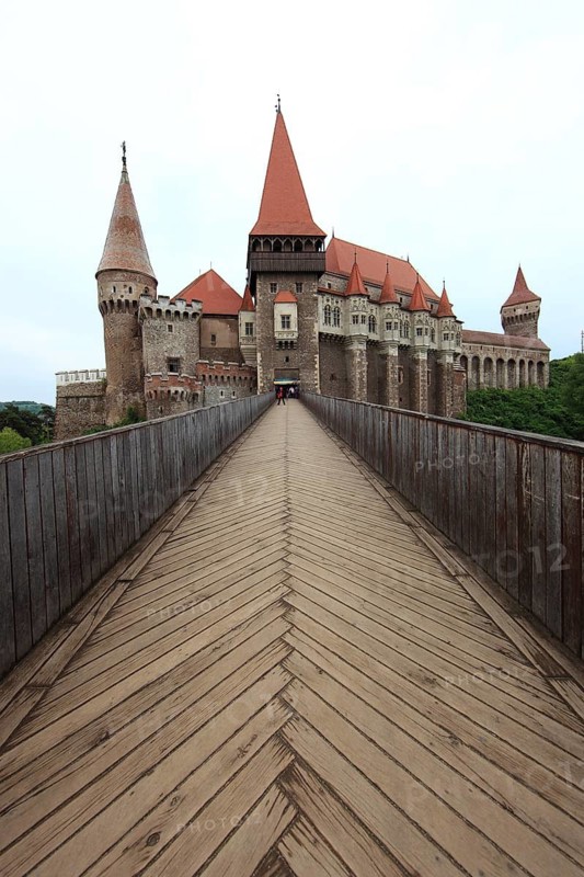 Hunedoara Castle, Castelul de Hunedoara, also Corvinus Castle, Corvini Castle, Eisenmarkt Castle, Black Castle, Eisenstadt, in Gothic style, Transylvania, Romania