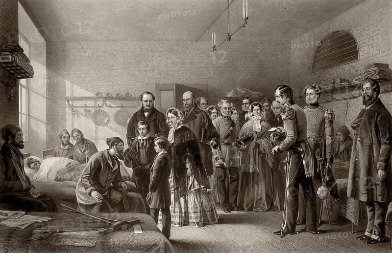 Queen Victoria and Prince Albert visiting wounded soldiers, Brompton Hospital, Chatham, Crimean War
