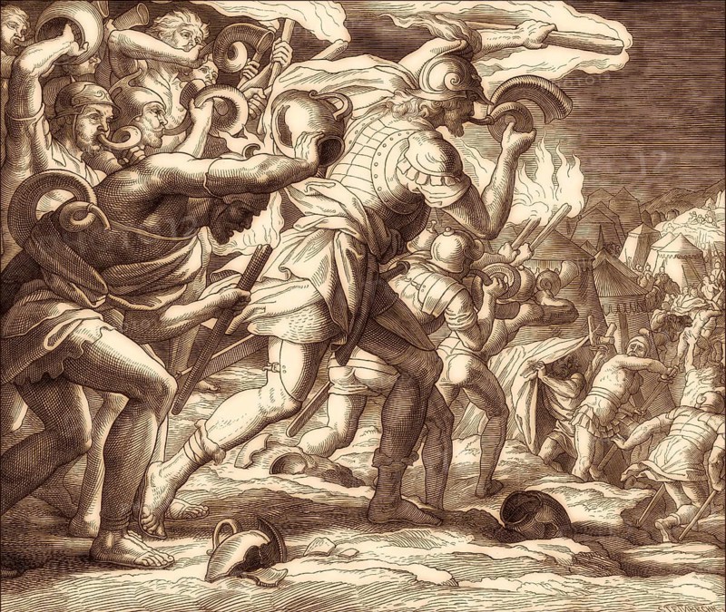 Gideon Choosing his Soldiers, Old Testament, by Julius Schnorr von Carolsfeld, 1860