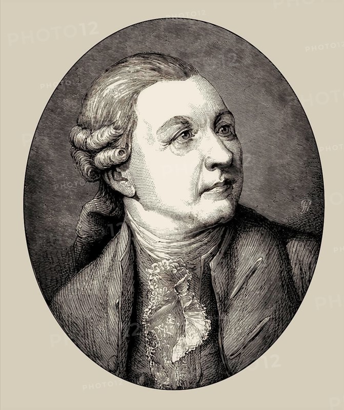 Portrait of Friedrich Gottlieb Klopstock, 1724, 1803, German poet, digitally edited