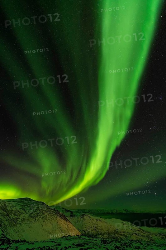 Northern Lights (Aurora borealis), Söröya, Finnmark, Norway, December 2018