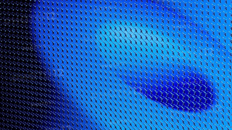 This abstract design showcases a 3D structure in shades of blue, perfect for creating a tech-savvy digital atmosphere