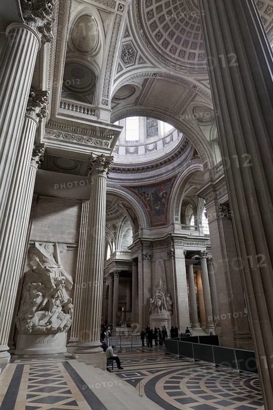 Panthéon, National Hall of Fame, neoclassical interior by architect Jacques-Germain Soufflot, Latin Quarter, Paris, France