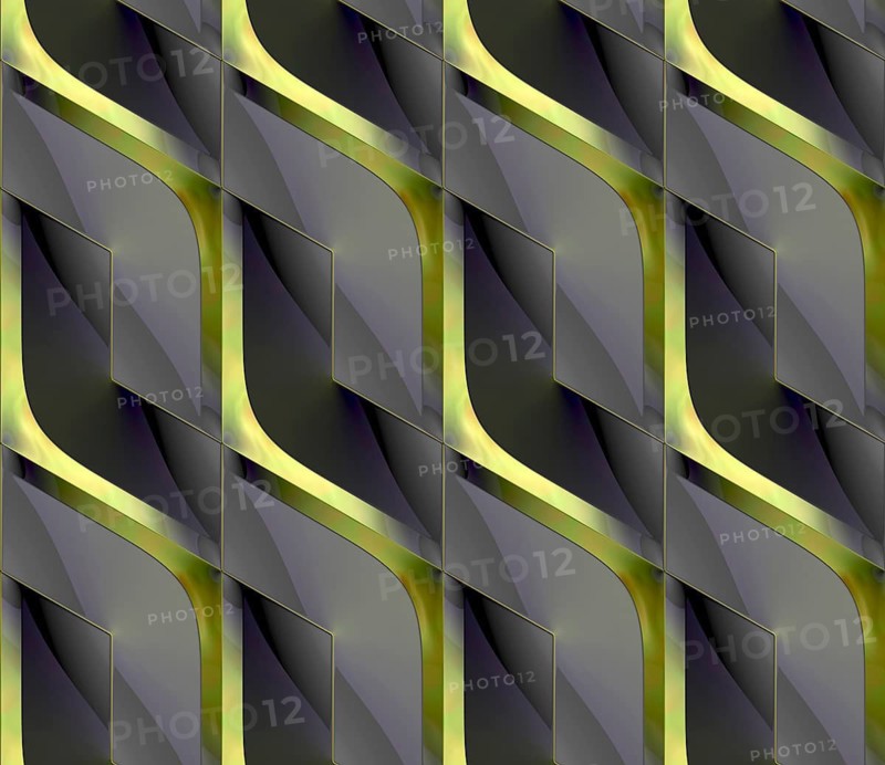 Futuristic 3D Wallpaper of black and green angular shape. High quality seamless texture