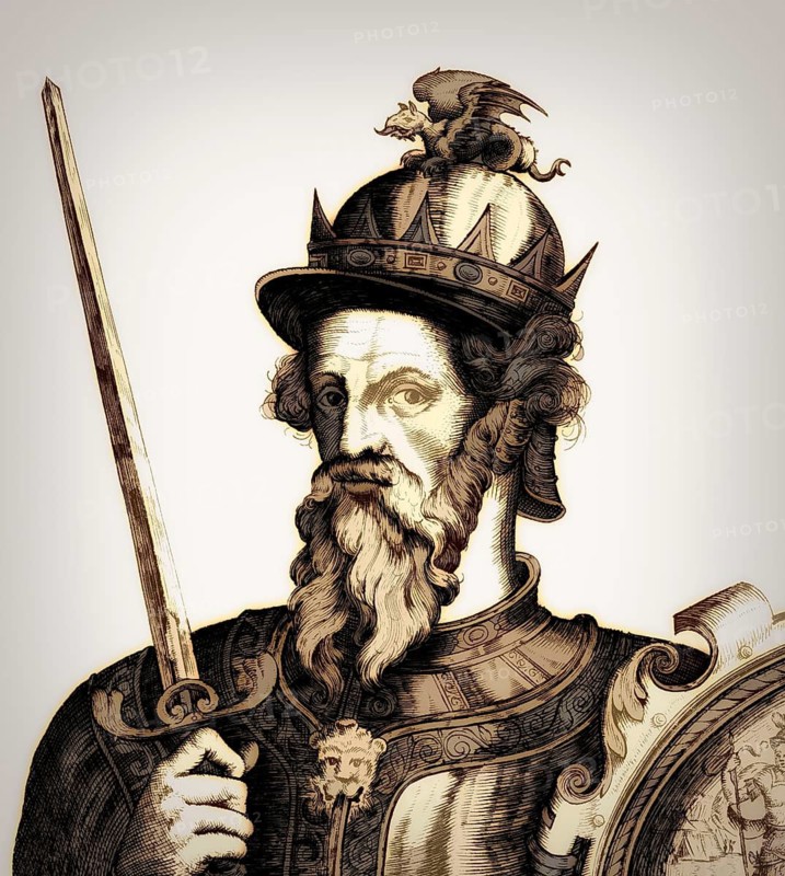 William I, ca. 1028, 1087, known as William the Conqueror, the first Norman King of England