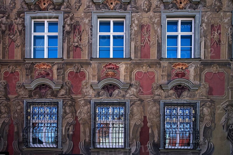 Facade, façade painting, Haus zum Cavazzen, Stadtmuseum, Altstadt, Lindau, Bavaria, Lake Constance, Germany, Altstadt, Lindau, Bavaria, Lake Constance, Germany