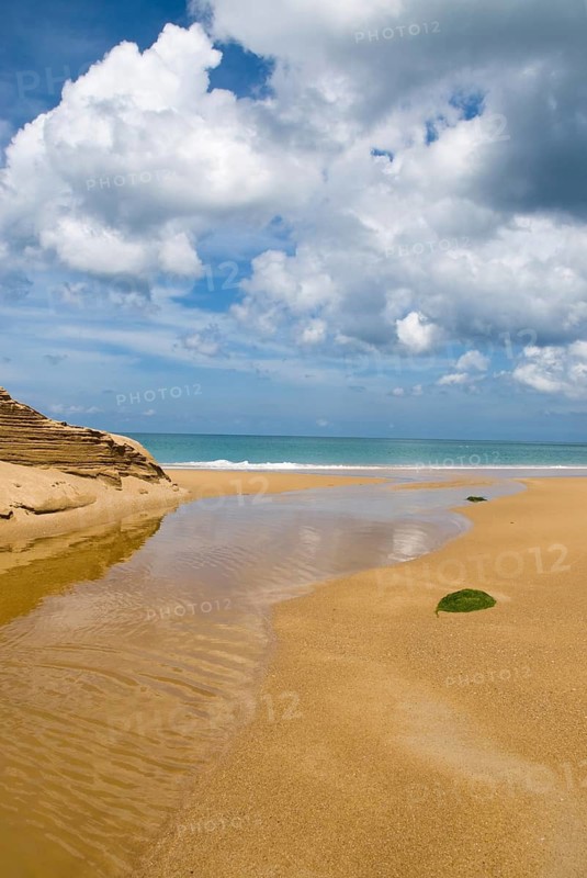 Mai Khao Beach in the north of the Thai holiday island Phuket, Thailand, Siam, Asia, Southeast Asia, beach, sandy beach, island, holiday paradise, blue sky