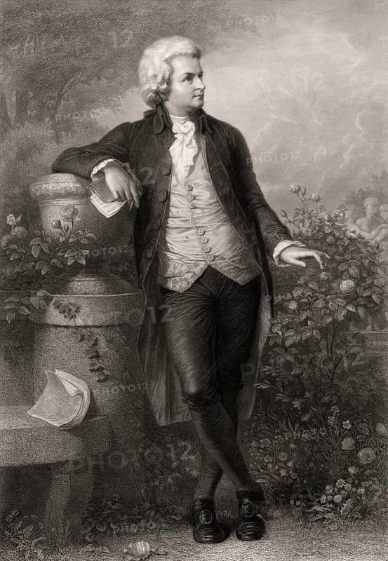 Wolfgang Amadeus Mozart, 1756 – 1791, composer of classical music, First Viennese School, digitally edited