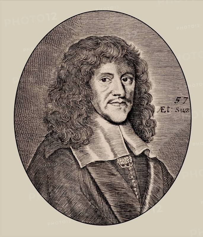 Portrait of John Playford, 1623–1686, a London bookseller, publisher of books on music theory, minor composer and member of the Stationers' Company, digitally optimized