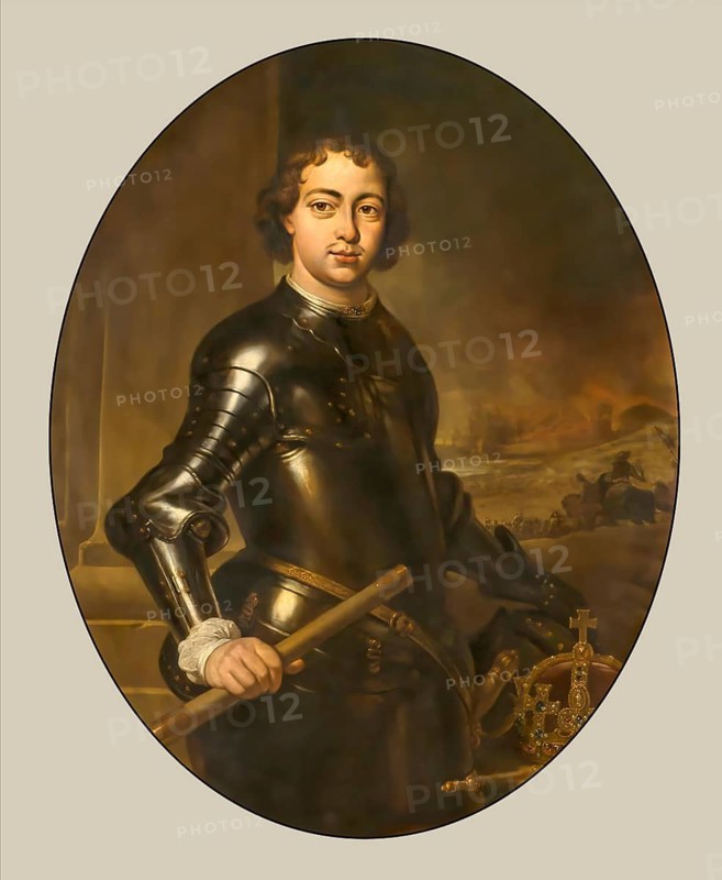 Portrait of Peter the Great, Peter I or Pyotr Alexeyevich Romanov, 1672-1725, Emperor of the Russian Empire, painting by Jan Weenix, digitally optimized