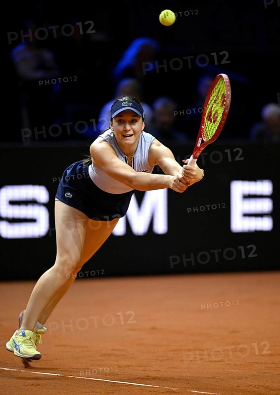 Action Eva Lys (GER) Women's Porsche Tennis Grand Prix Porsche Arena, Stuttgart, Baden-Württemberg, Germany