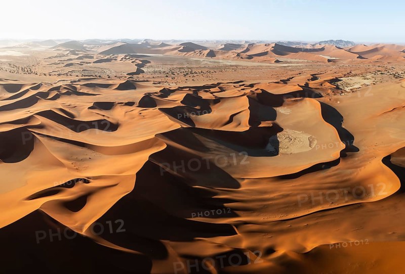 Aerial view, Dramatic sand dunes in the Namib Desert, Namib Naukluft Park, Namibia