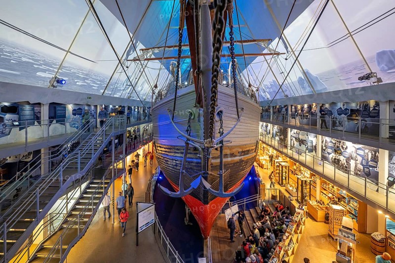 Historical polar research ship Fram by Fridtjof Nansen and Roald Amundsen, Fram Museum, Fram Museum (Museum of Polar Expeditions), Bygdøy Museum Island, Oslo, Norway