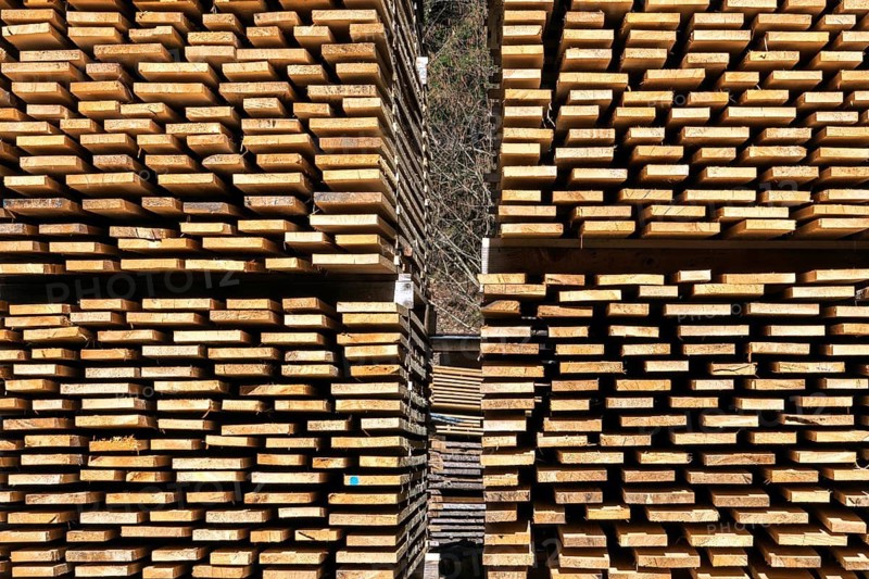 Stacked wooden boards, Oberallgäu, Allgäu, Bavaria, Germany