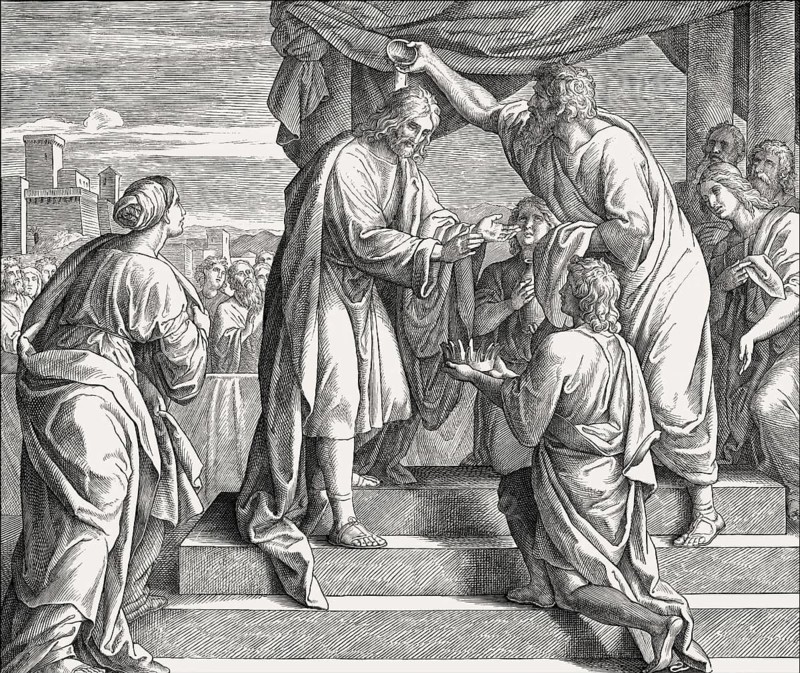 Samuel Anoints David, Old Testament, by Julius Schnorr von Carolsfeld